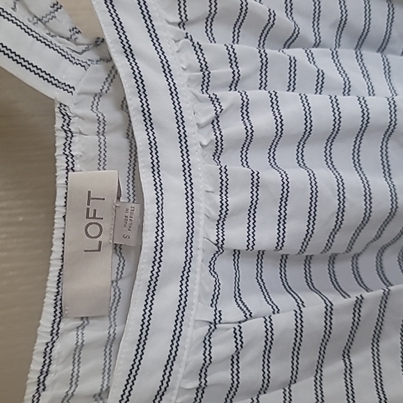 Loft small striped tank top blouse with ruffles - Picture 2 of 3